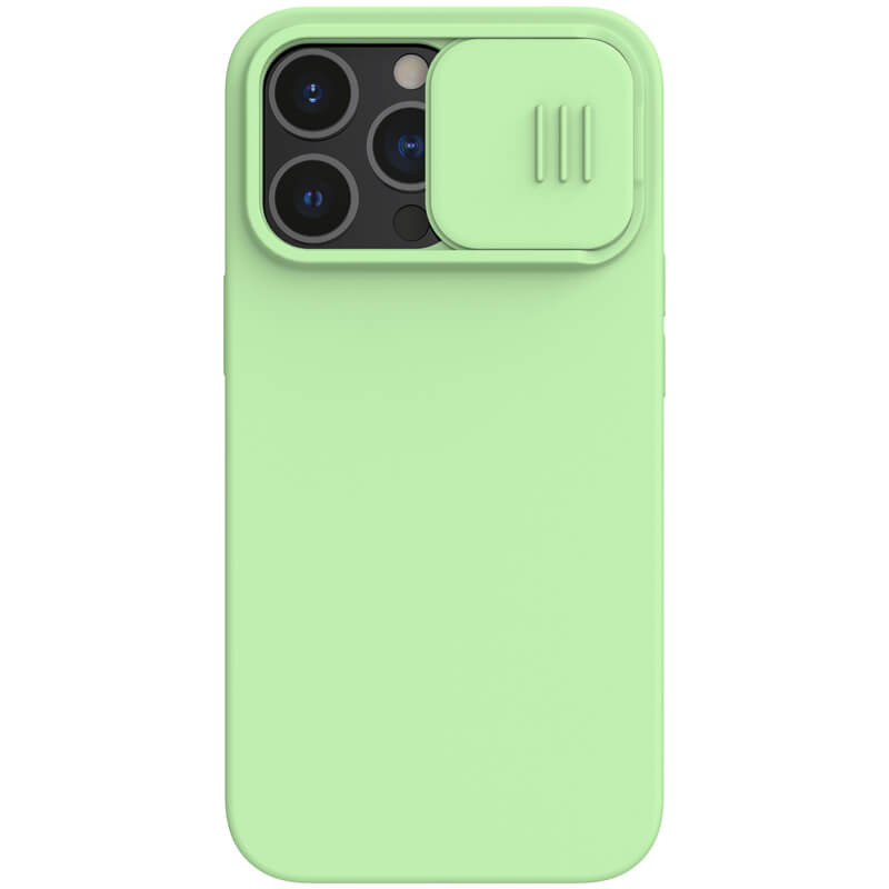 Силиконовая накладка Nillkin Camshield Silky Magnetic для Apple iPhone 13 Pro Max (6.7") (Мятный)