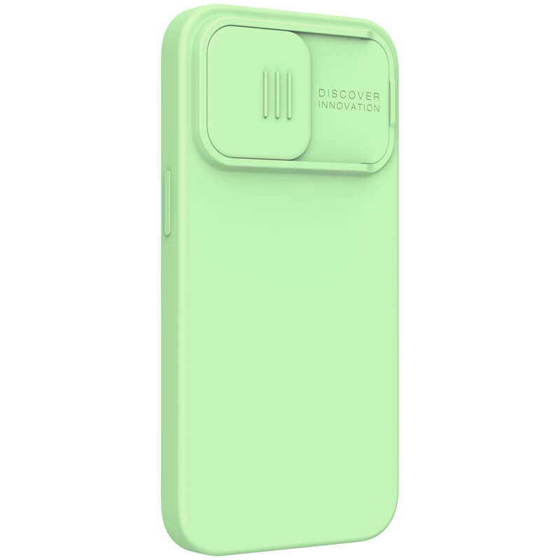 Фото Силиконовая накладка Nillkin Camshield Silky Magnetic для Apple iPhone 13 Pro Max (6.7") (Мятный) в магазине vchehle.ua