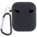 Фото Силиконовый футляр с микрофиброй для наушников Airpods 1/2 (Черный / Black) на vchehle.ua