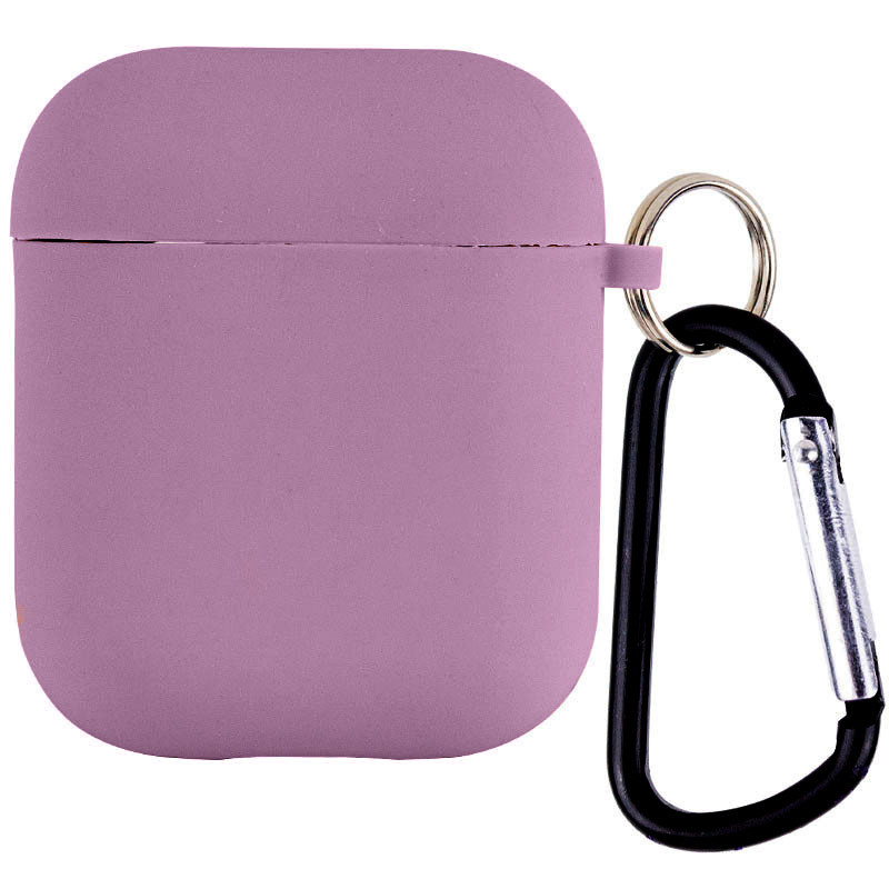 Силіконовий футляр з мікрофіброю для навушників Airpods 1/2 (Ліловий / Lilac Pride)