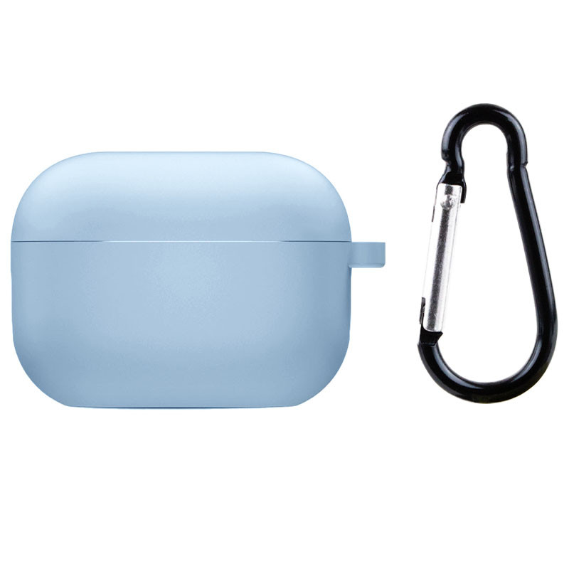 Силиконовый футляр с микрофиброй для наушников Airpods 4 / 5 (Голубой / Lilac Blue)