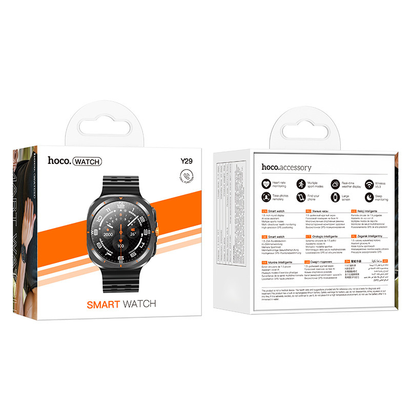 Фото Смарт-годинник Hoco Y29 Smart sports watch (call version) (Black) на vchehle.ua