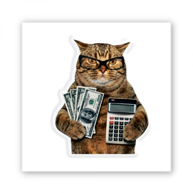 Стикер 3D Animal Collection (Business Cat)