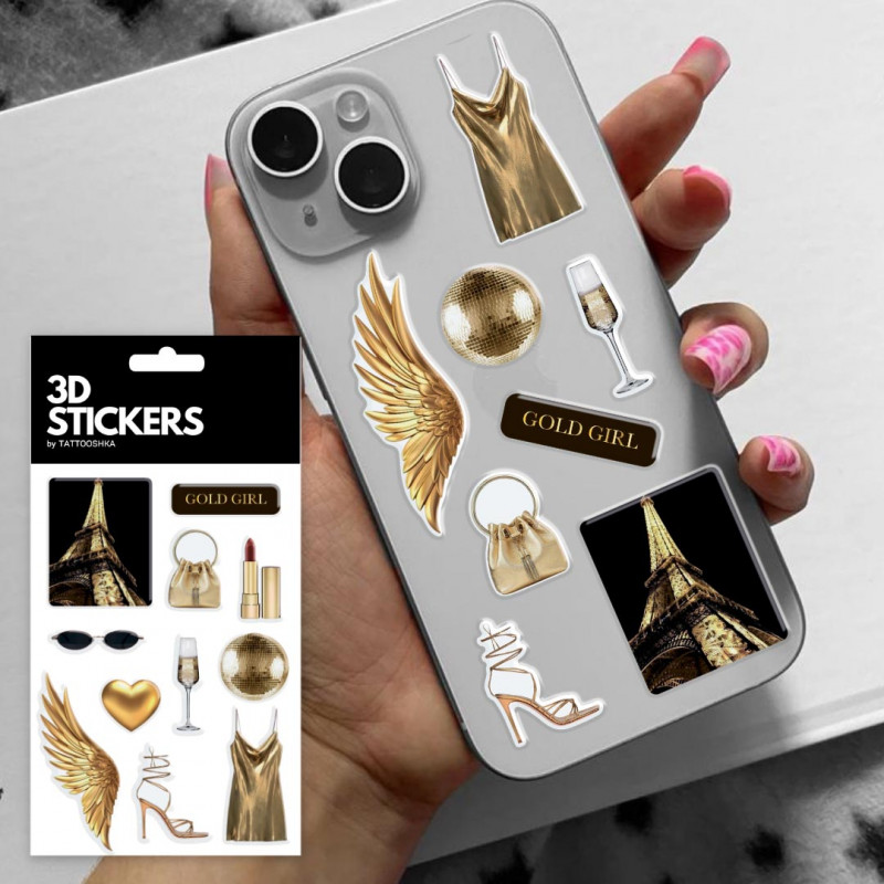 Фото Стикер-набор 3D XXL (Golden Glam (11 pcs)) в магазине vchehle.ua