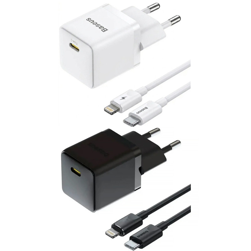 СЗУ Baseus Palm Fast Charger 20W (1USB-C) + кабель Type-C to Lightning (E01164)
