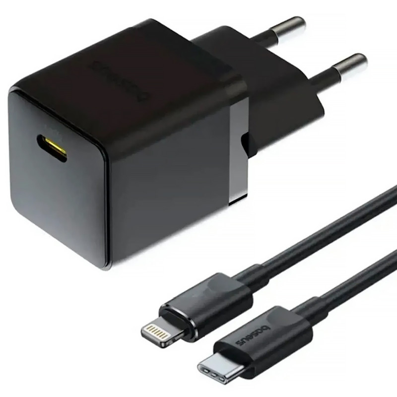 СЗУ Baseus Palm Fast Charger 20W (1USB-C) + кабель Type-C to Lightning (E01164) (Cluster Black)