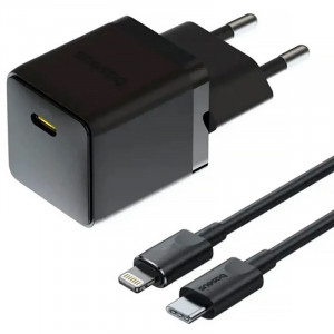 СЗУ Baseus Palm Fast Charger PD20W (1USB-C) + кабель Type-C to Lightning (E01164)