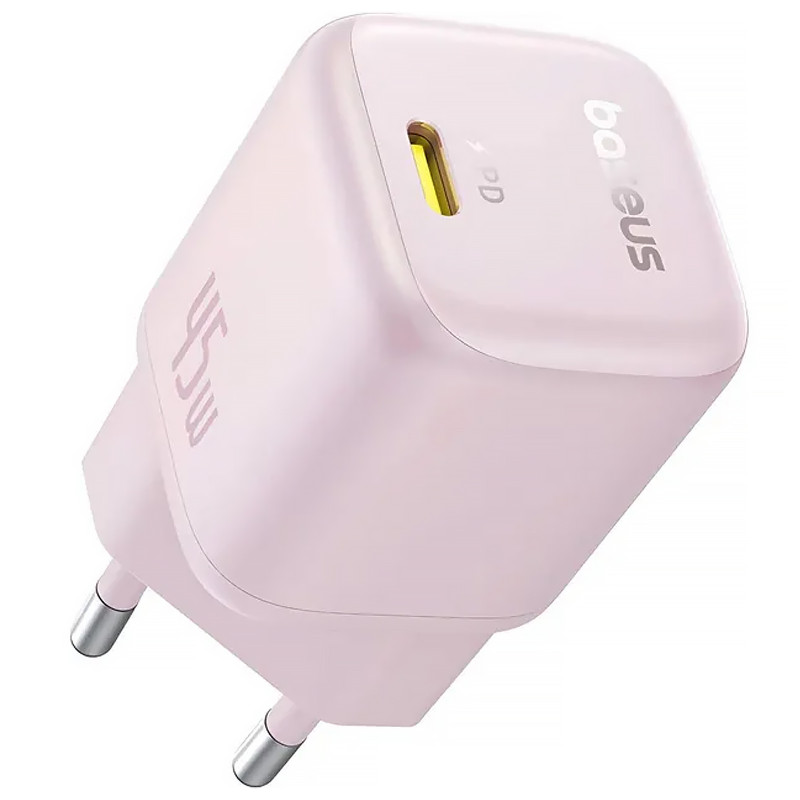 Фото СЗУ Baseus PicoGo GaN Fast Charger 45W (1USB-C) (P10176800) (Baby Pink) на vchehle.ua