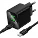 СЗУ Hoco CS83A Excellent with digital display PD20W+QC3.0 (1USB-A/1C) + кабель Type-C to Type-C (Black) в магазине vchehle.ua