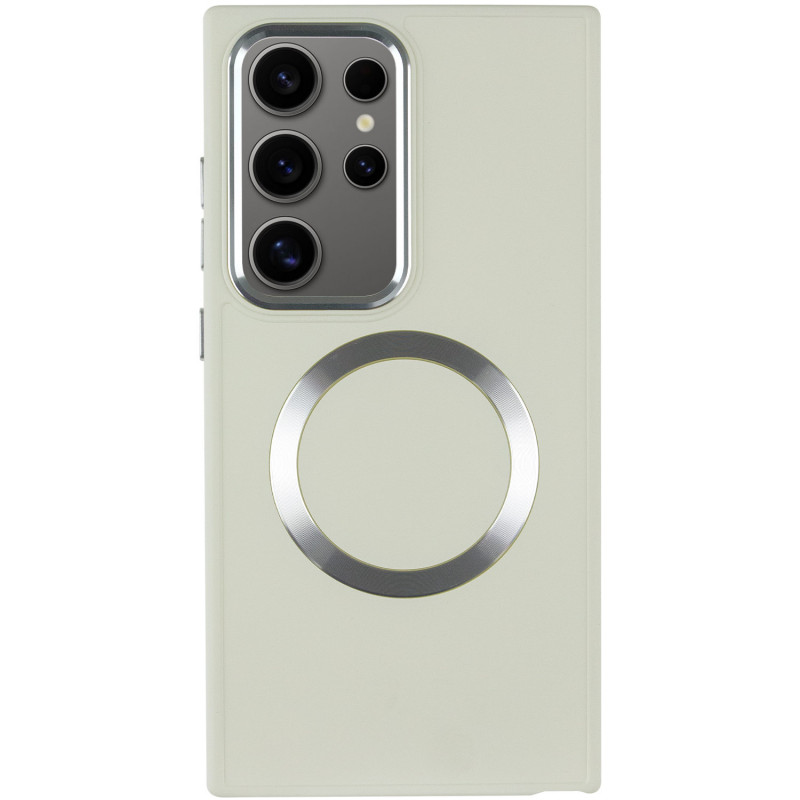 Фото TPU чехол Bonbon Metal Style with Magnetic Fit для Samsung Galaxy S24 Ultra (Белый / White) на vchehle.ua