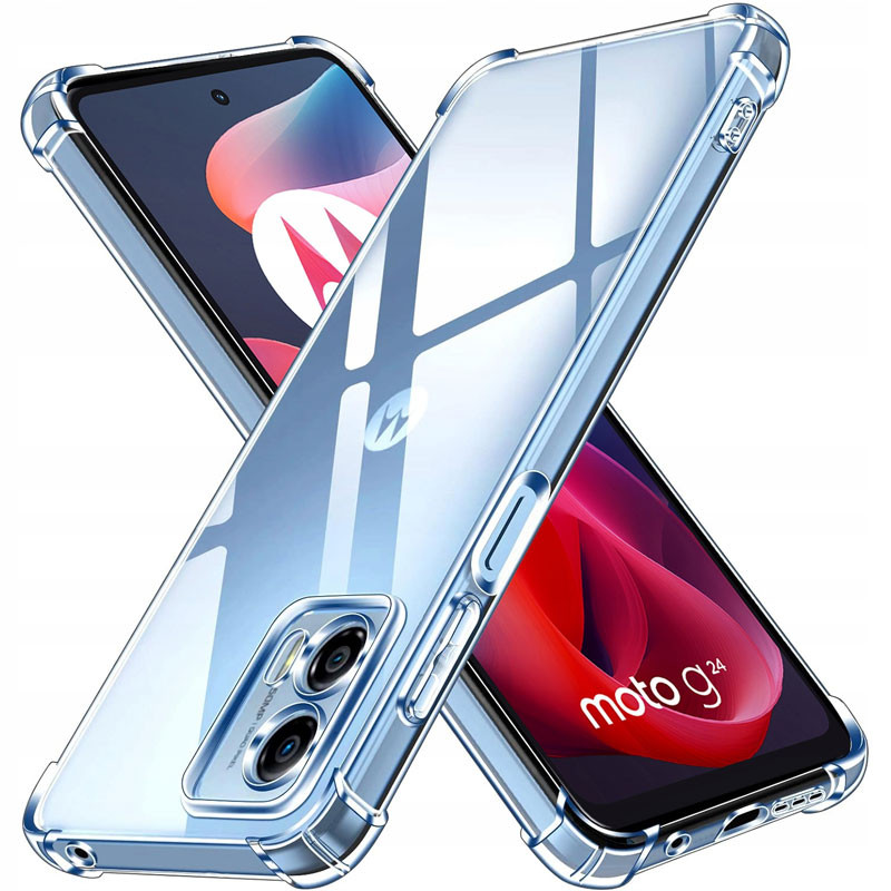 TPU чохол GETMAN Ease logo посилені кути Full Camera на Motorola Moto G24 (Прозорий (прозорий))