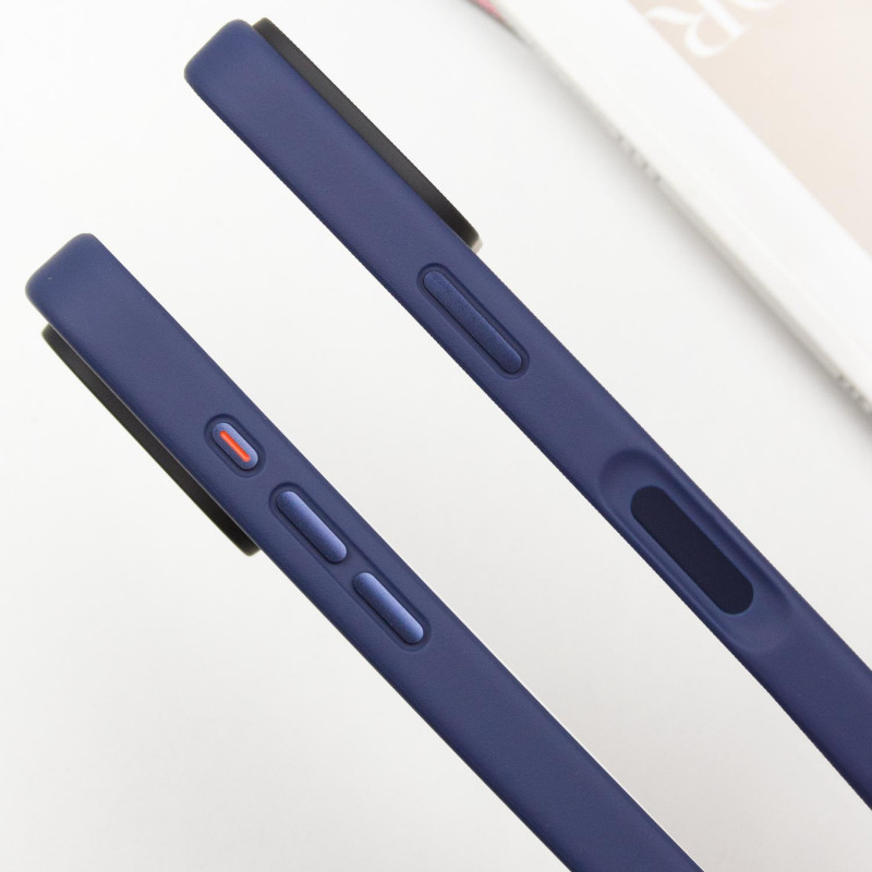 TPU+PC чехол Metal Buttons with Magnetic Fit для Apple iPhone 16 Pro (6.3") (Синий / Navy Blue) в магазине vchehle.ua