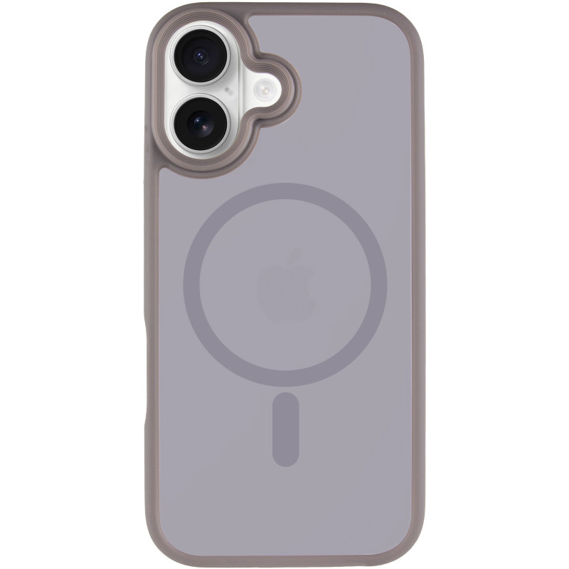 Фото TPU+PC чохол Metal Buttons with Magnetic Fit на Apple iPhone 17 (6.3") (Сірий / Grey) на vchehle.ua