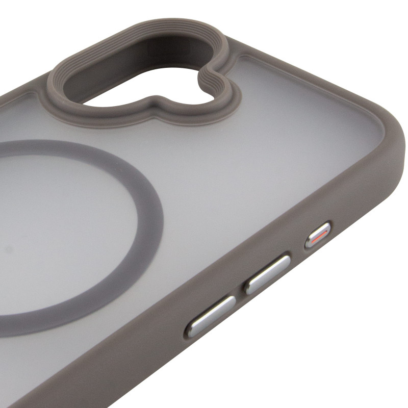 TPU+PC чохол Metal Buttons with Magnetic Fit на Apple iPhone 17 (6.3") (Сірий / Grey) в магазині vchehle.ua