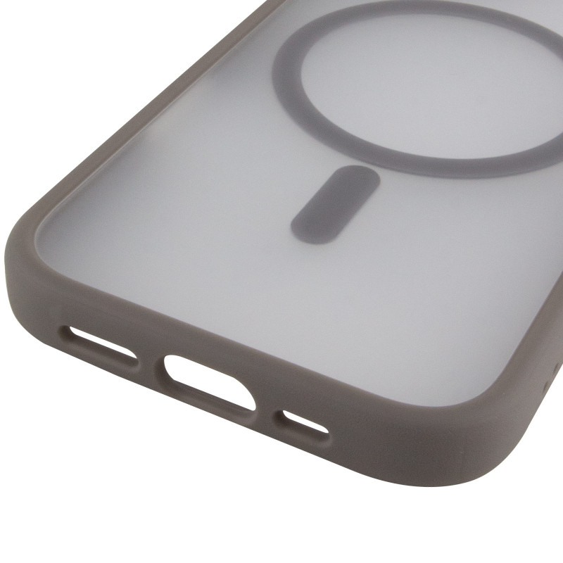 Купити TPU+PC чохол Metal Buttons with Magnetic Fit на Apple iPhone 17 (6.3") (Сірий / Grey) на vchehle.ua