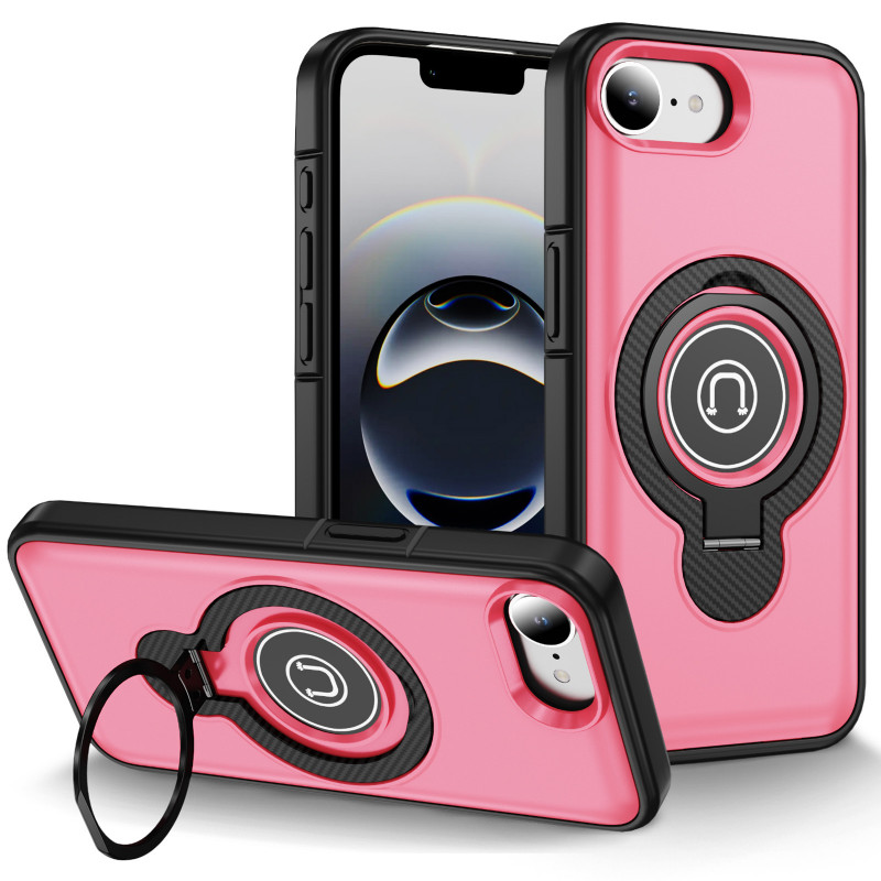 TPU+Textured PC Magnet на Apple iPhone 16e / 17e (6.1") (Pink)