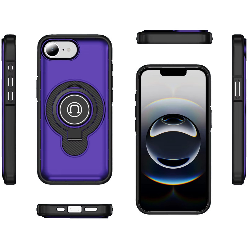 Фото TPU+Textured PC Magnet на Apple iPhone 16e / 17e (6.1") (Purple) в маназині vchehle.ua