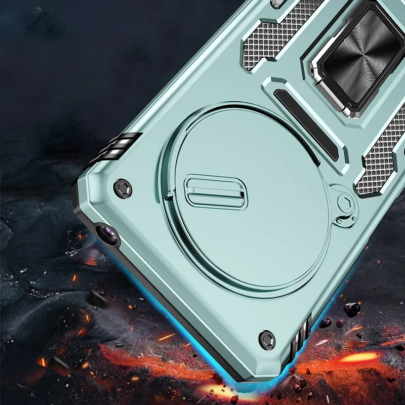 Фото Удароміцний чохол Camshield Army Ring на Xiaomi Redmi 14C / 17C / A4 / Poco C75 (Зелений / Light Green) на vchehle.ua