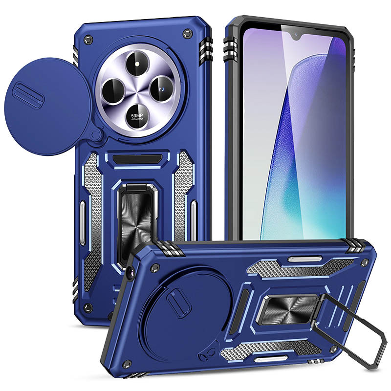 Удароміцний чохол Camshield Army Ring на Xiaomi Redmi 14C / 17C / A4 / Poco C75 (Синій / Navy)