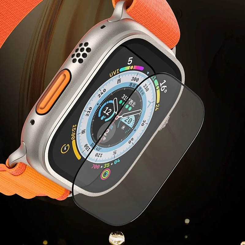 Фото Защитное 2.5D стекло Blueo Corning Gorilla Glass для Apple Watch Ultra 1/2/3/4 49mm (Черный) в магазине vchehle.ua