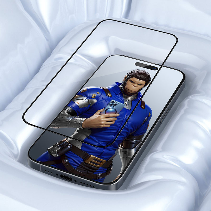 Купить Защитное 3D стекло Blueo Invisible Airbag для Apple iPhone 14 Pro / 15 / 16 (6.1") (Черный) на vchehle.ua