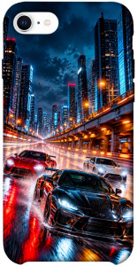 Чехол Night city cars для iPhone SE (2020)
