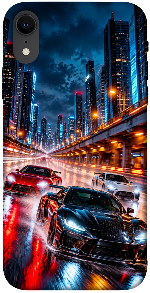 Чехол Night city cars для iPhone XR