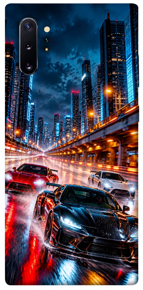Чехол Night city cars для Galaxy Note 10+ (2019)