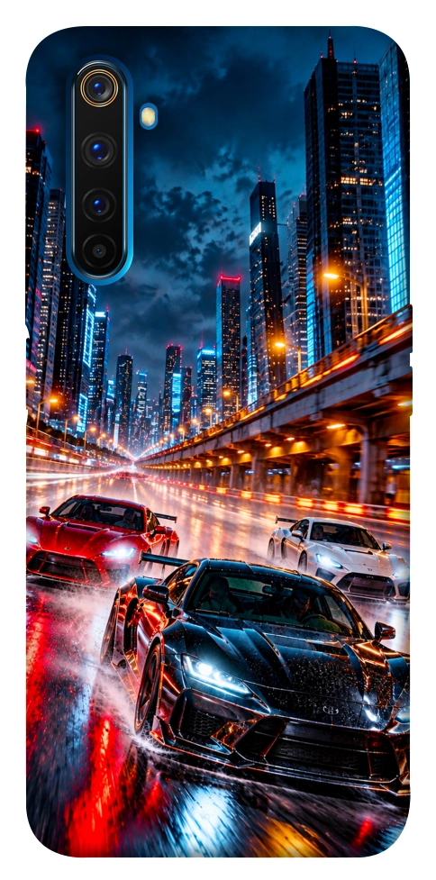 Чохол Night city cars для Realme 6 Pro