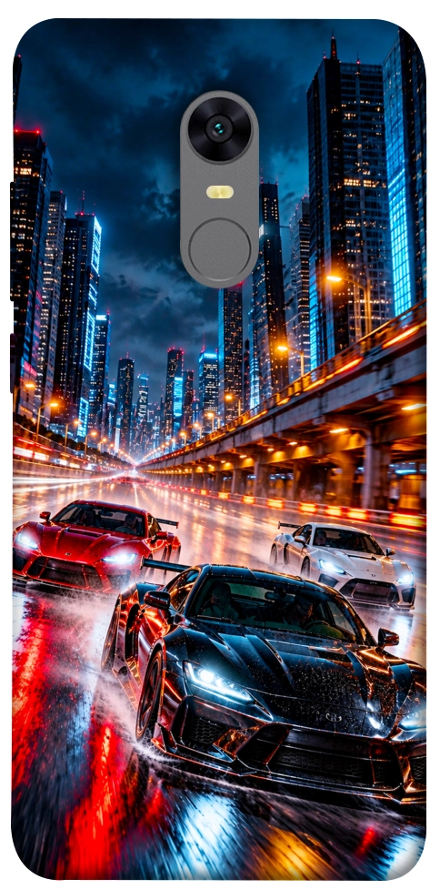 Чехол Night city cars для Xiaomi Redmi Note 5 (Single Camera)