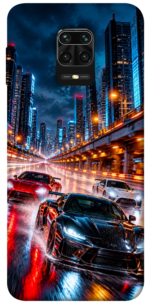 Чохол Night city cars для Xiaomi Redmi Note 9 Pro