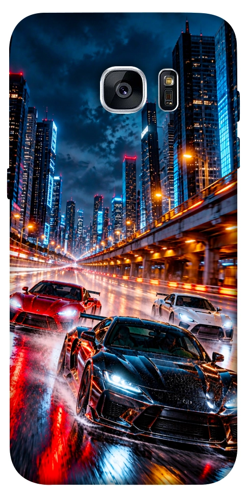 Чехол Night city cars для Galaxy S7 Edge
