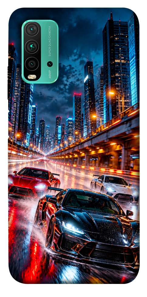 Чехол Night city cars для Xiaomi Redmi Note 9 4G