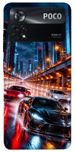 Чехол Night city cars для Xiaomi Poco X4 Pro