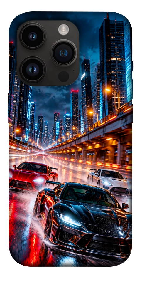 Чехол Night city cars для iPhone 14 Pro