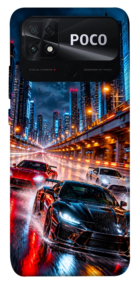 Чохол Night city cars для Xiaomi Poco C40
