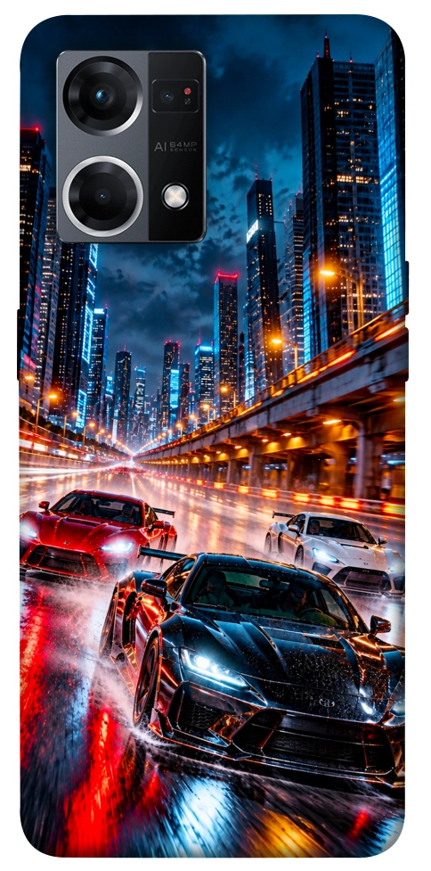 Чехол Night city cars для Oppo Reno 7 4G