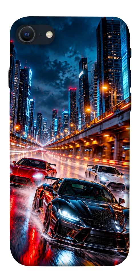 Чохол Night city cars для iPhone SE (2022)