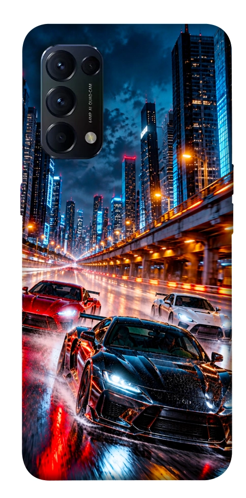 Чохол Night city cars для Oppo Reno 5 4G