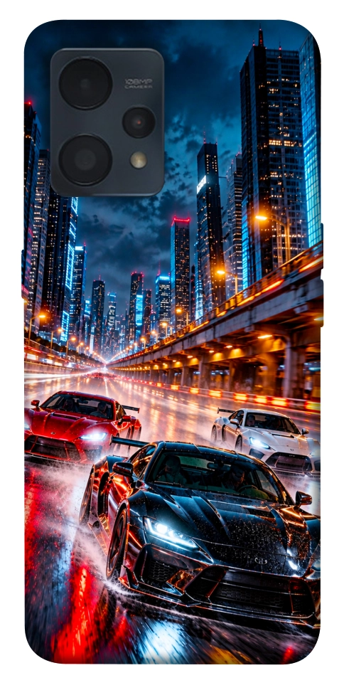 Чехол Night city cars для Realme 9 Pro+