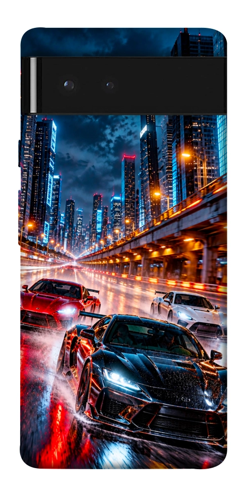 Чохол Night city cars для Google Pixel 6