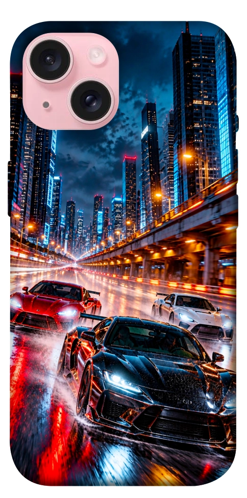 Чехол Night city cars для iPhone 15