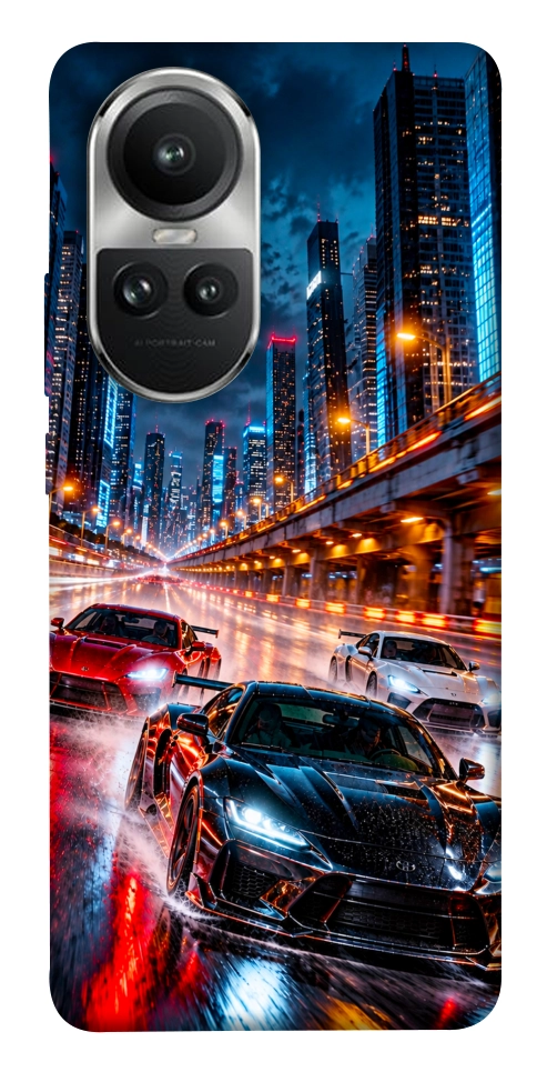 Чехол Night city cars для Oppo Reno 10