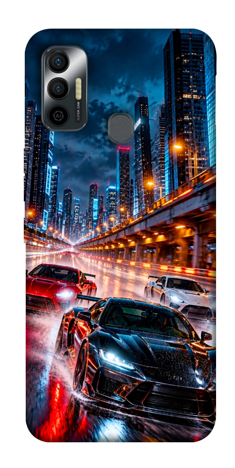 Чохол Night city cars для TECNO Spark 7
