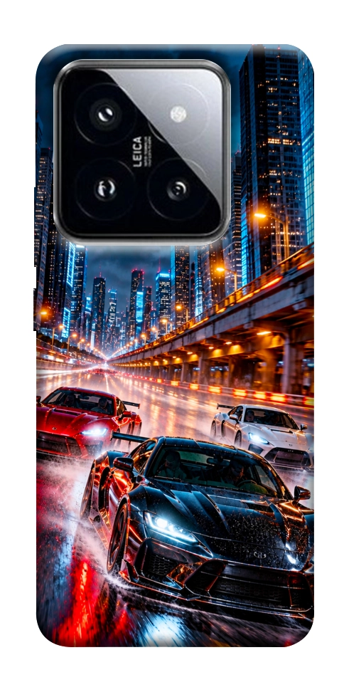 Чехол Night city cars для Xiaomi 14 Pro