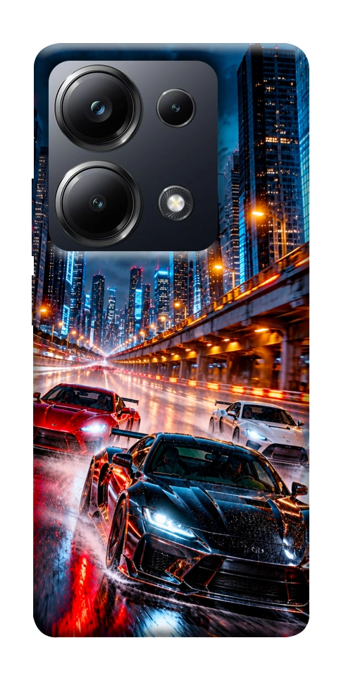 Чехол Night city cars для Xiaomi Poco M6