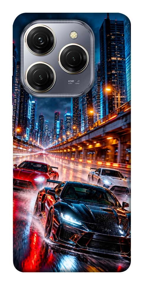 Чехол Night city cars для TECNO Spark 20 Pro