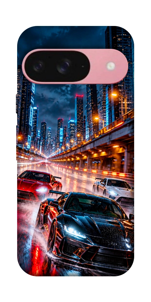 Чехол Night city cars для Google Pixel 9