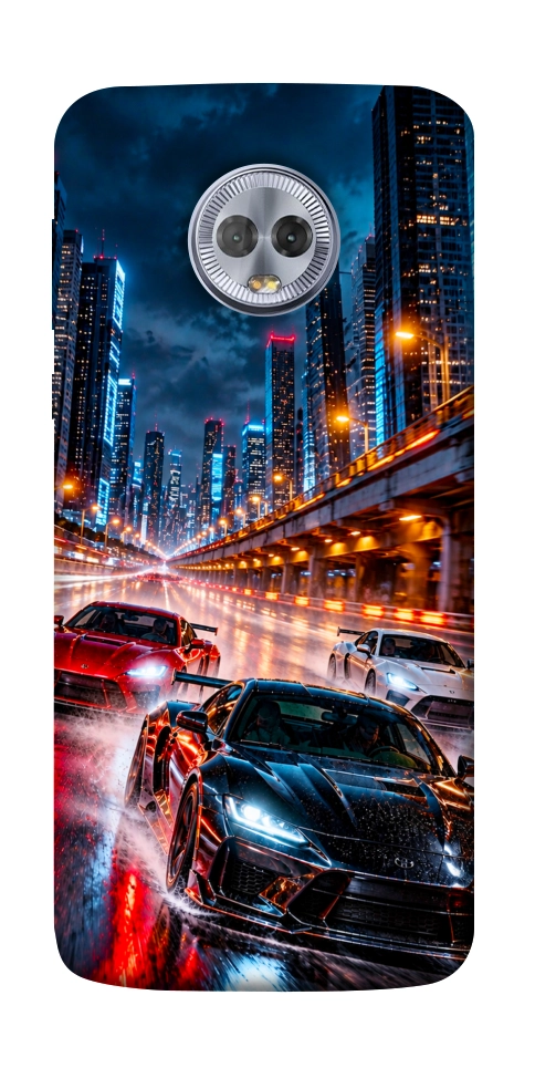 Чохол Night city cars для Motorola Moto G6 Plus