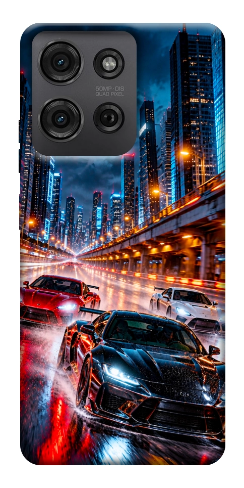 Чехол Night city cars для Motorola Moto G75 5G